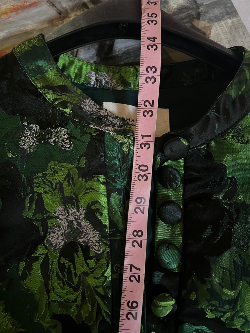 Pomander Place Green Jacquard Samantha Dress - new without tags small - Picture 7 of 10